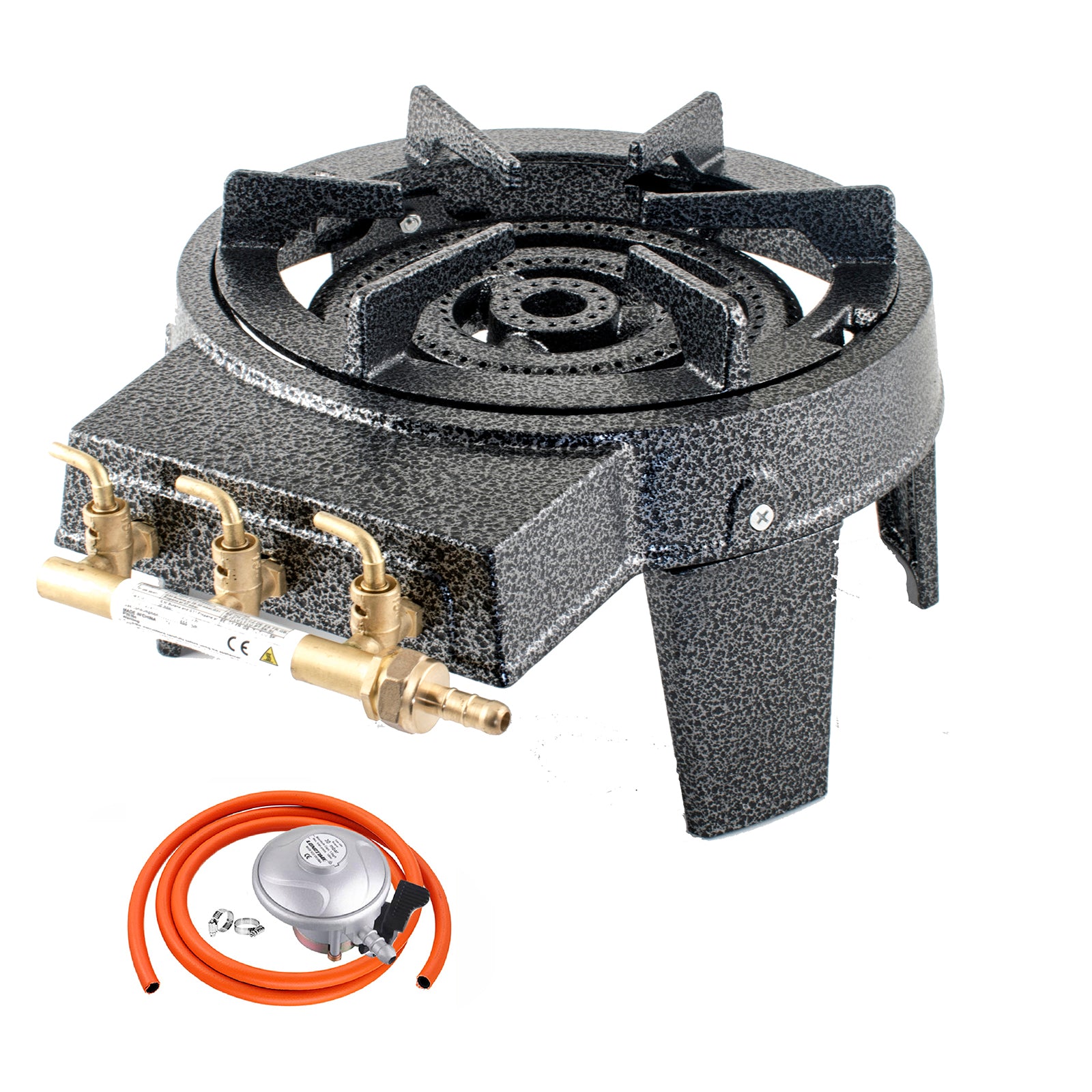 NJ GB-17 Cast Iron Triple Ring Burner 9 kW with Butane Regulator Clip-on
