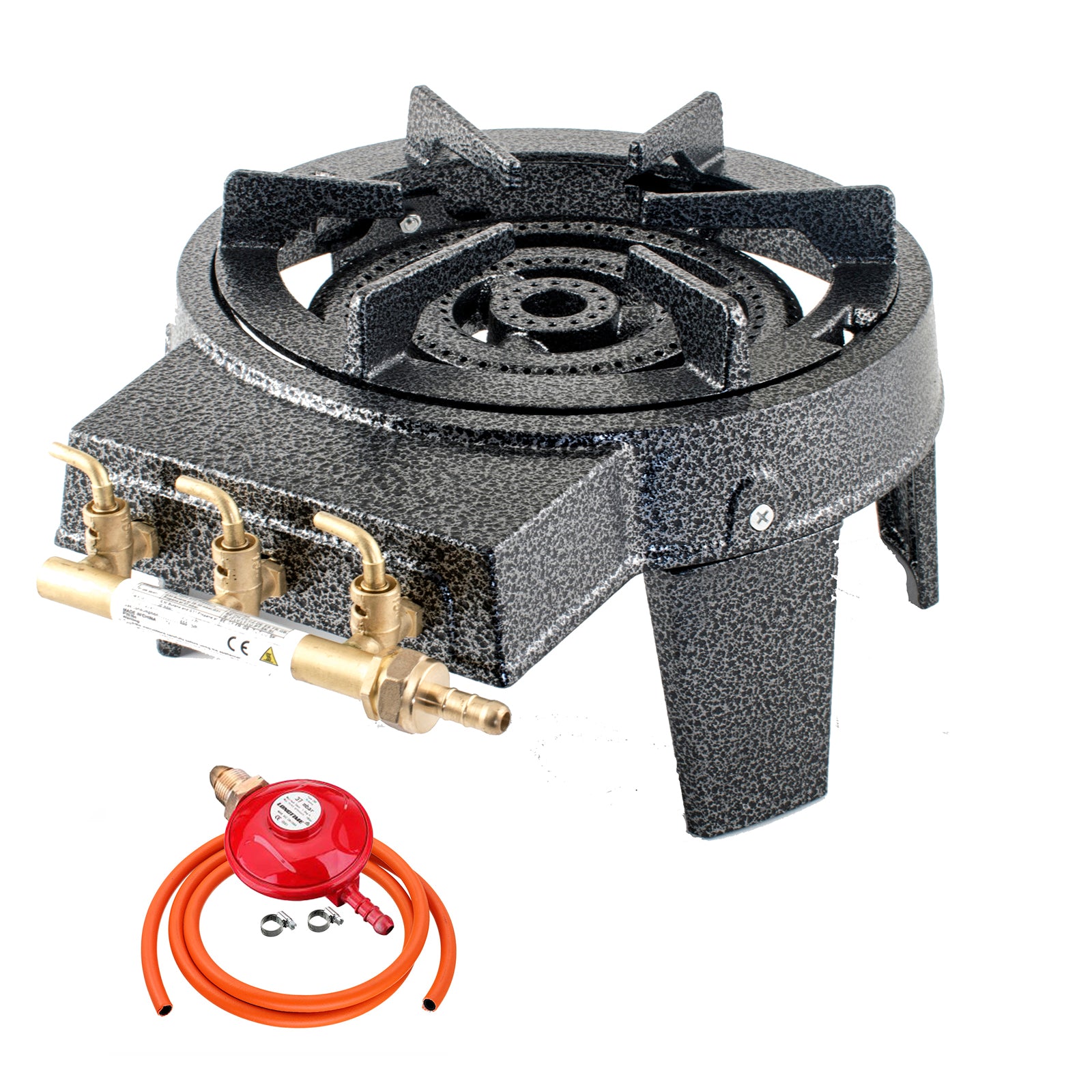 NJ GB-17 Cast Iron Triple Ring Burner 9 kW with Propane Regulator Screw-on