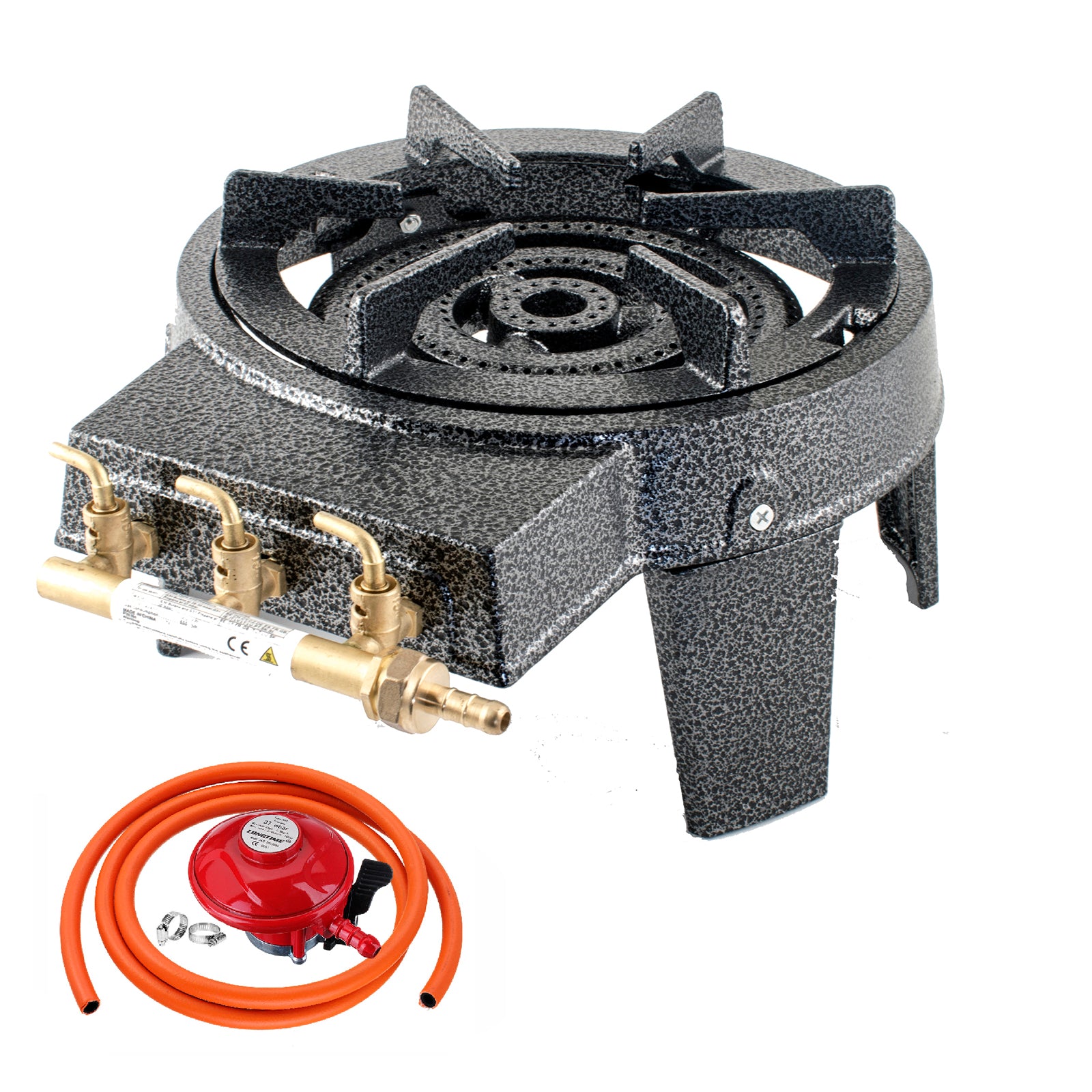 NJ GB-17 Cast Iron Triple Ring Burner 9 kW with Propane Regulator Clip-on
