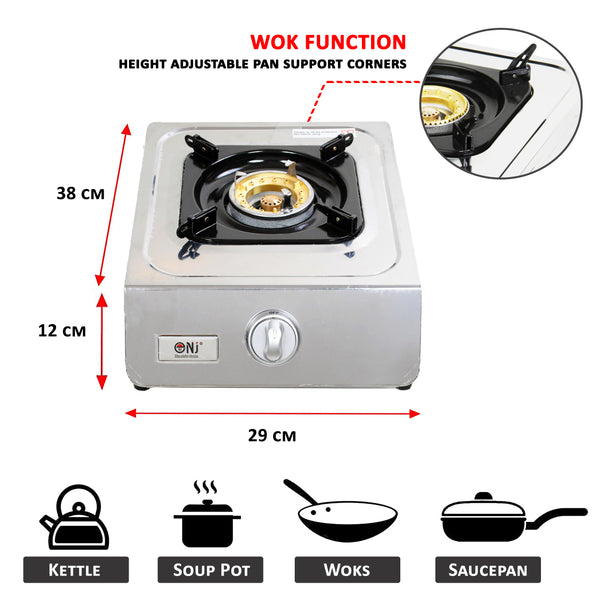 NJ NGB-100 Portable Camping Gas Stove 1 burner Stainless Steel