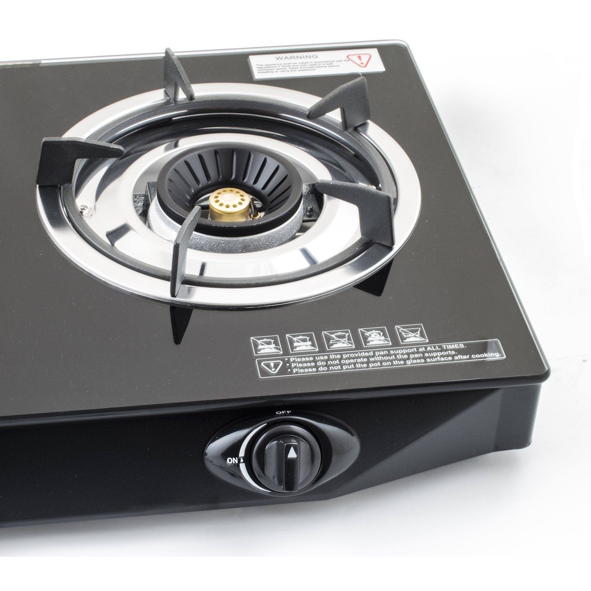 NJ NGB-S3 Tempered Glass 3 Burners Gas Stove Indoor Caravan