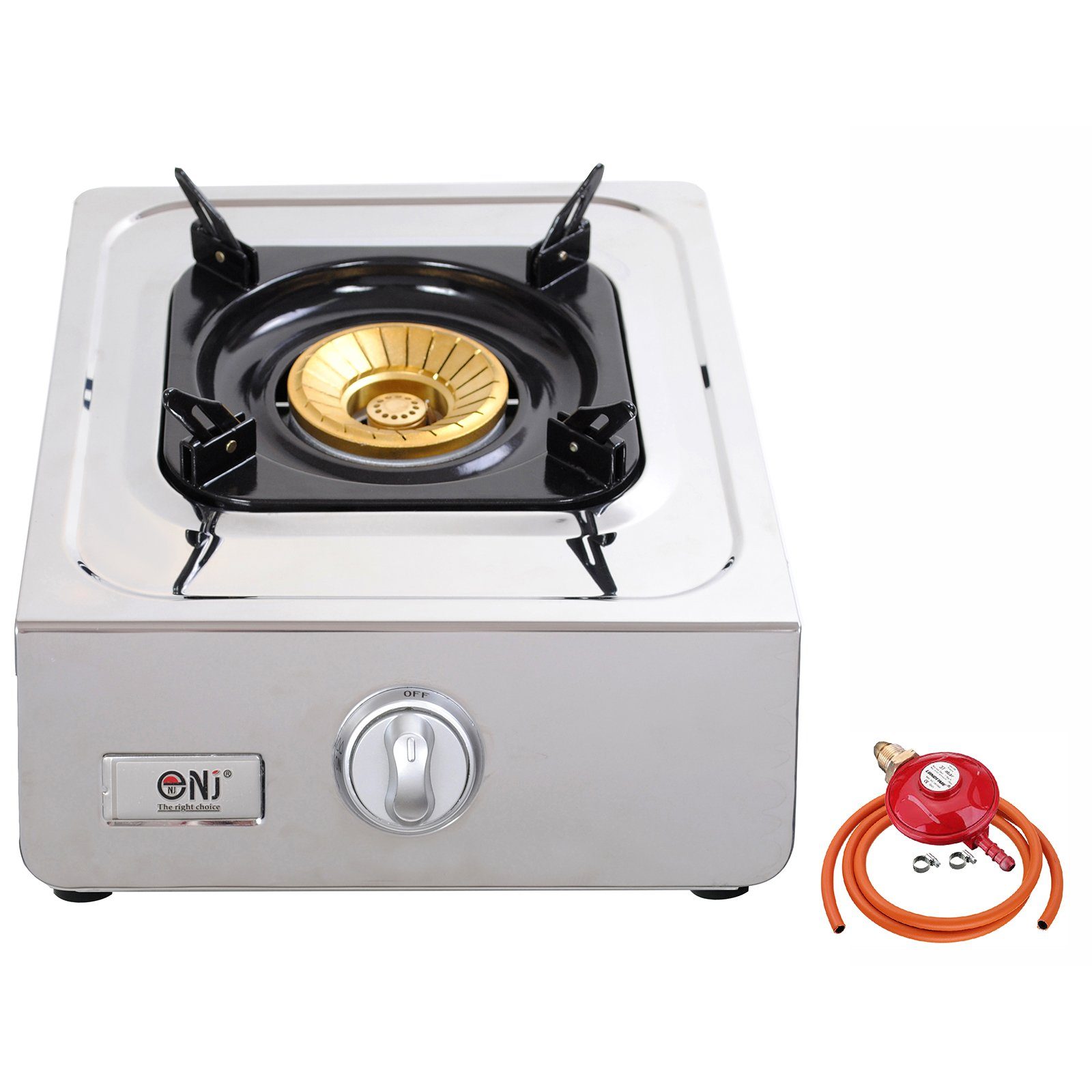 NJ NSD-11 Camping Gas Stove 1 Burner Air Flow Control with Propane Regulator Screw-on