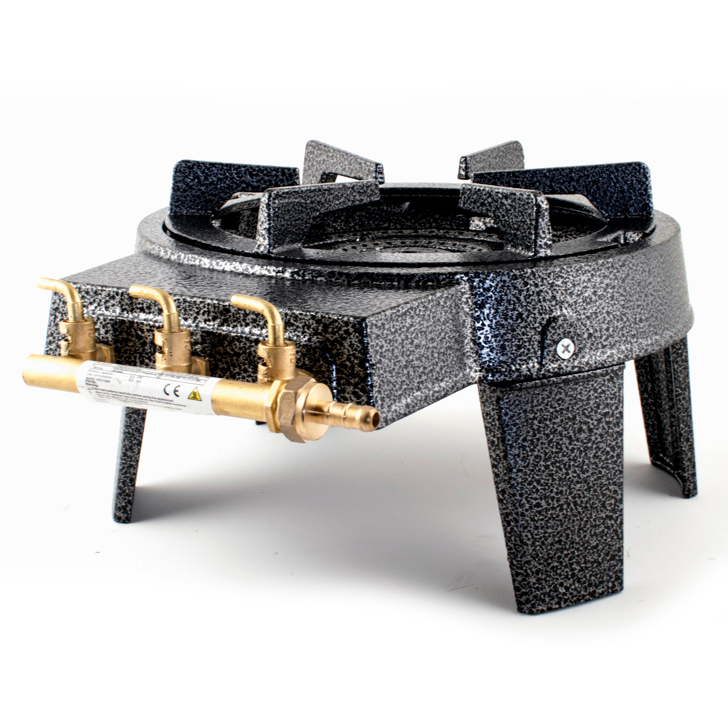 With 3 brass taps: for a more efficient and accurate control of the heat and the gas flow