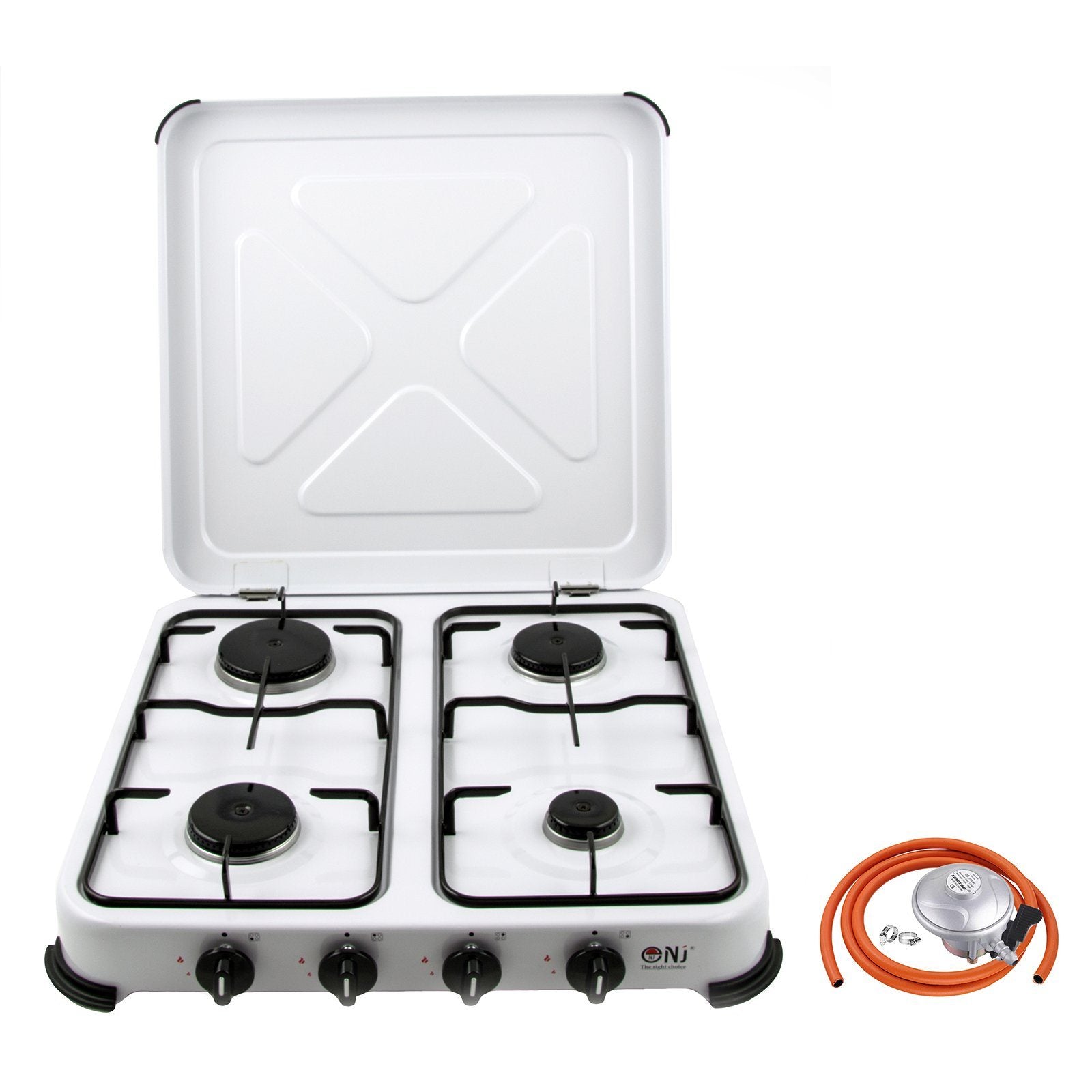 NJ-04 Gas Stove 4 Burners for Camping Outdoor with Butane Regulator Clip-on