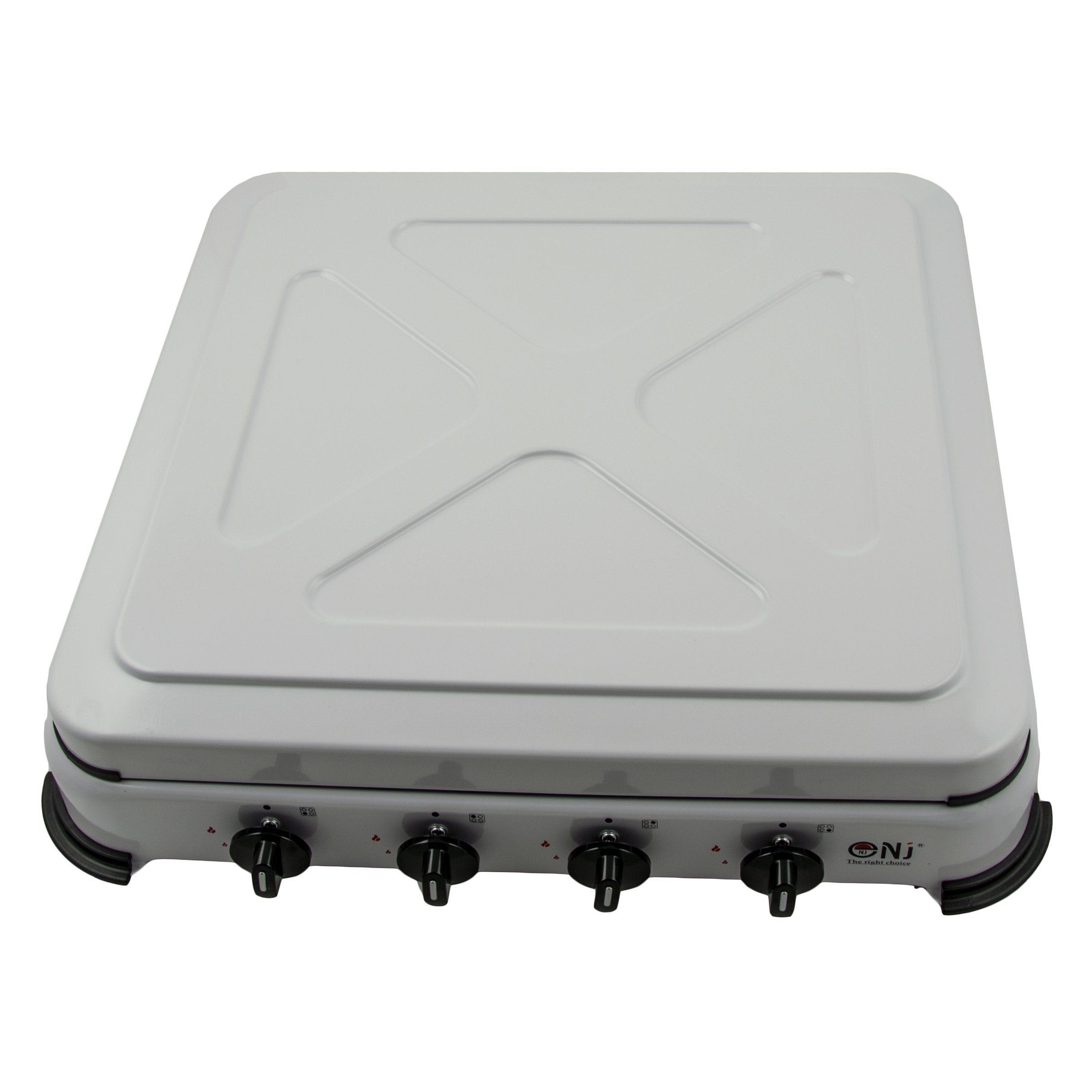 NJ-04 Camping Gas Cooker 4 Burners for Outdoor use with Enamel Lid
