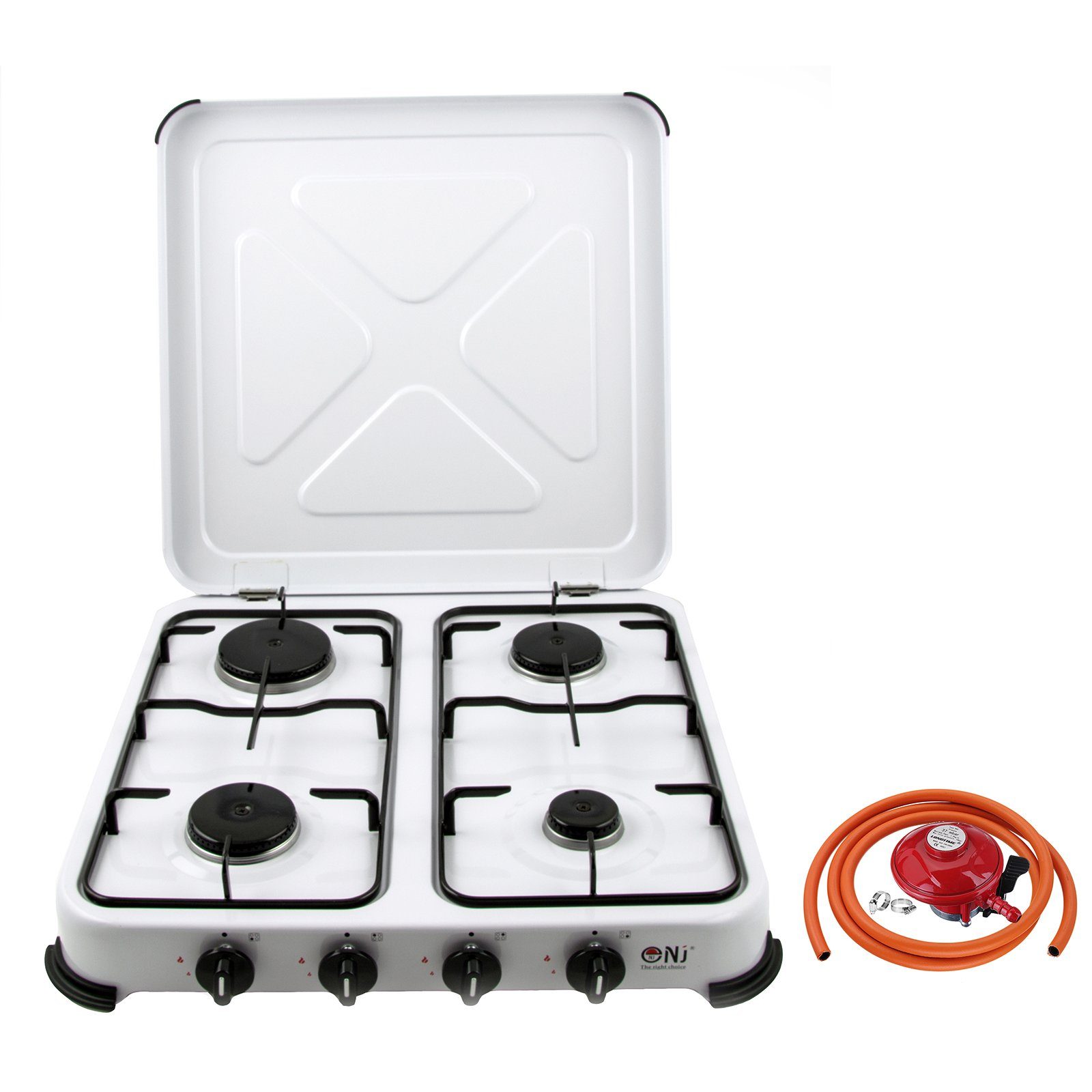 NJ-04 Gas Stove 4 Burners for Camping Outdoor with Propane Regulator Clip-on