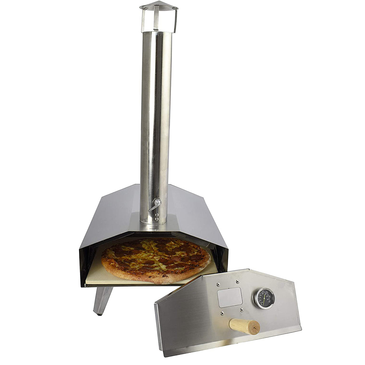 Portable Mini Wood Fired Pizza Oven Charcoal Pellet Grill Outdoor BBQ Camping