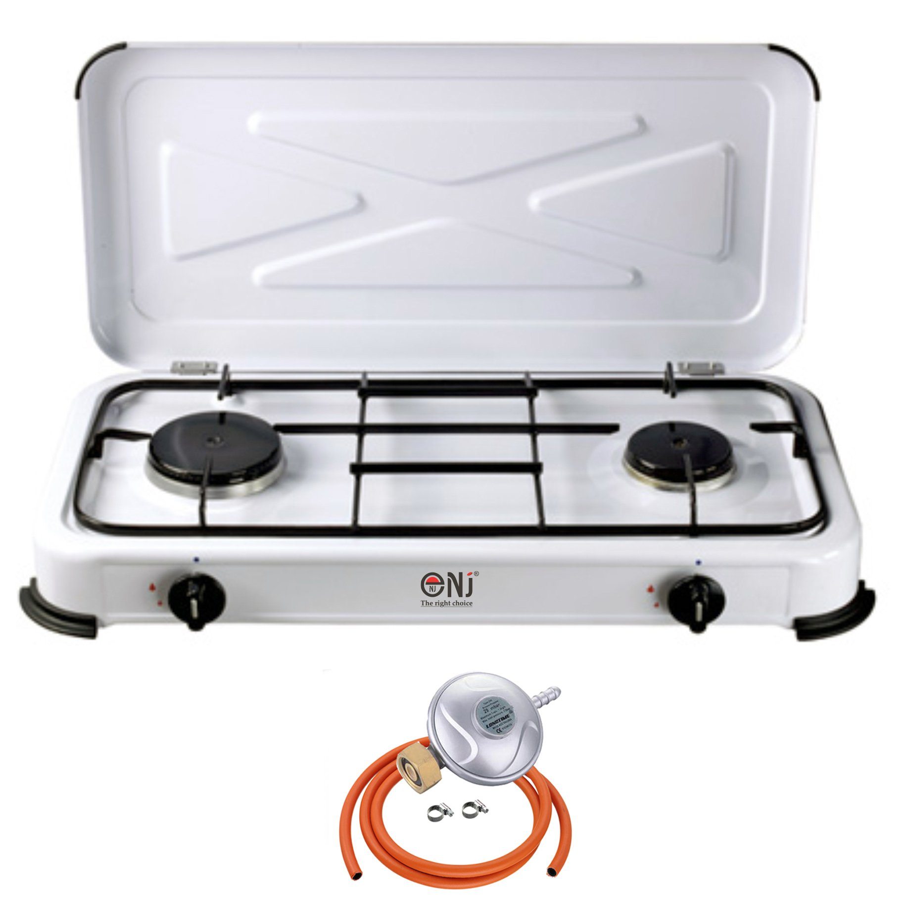 NJ-02 Camping 2 Burners Gas Cooktop with Butane Regulator Set