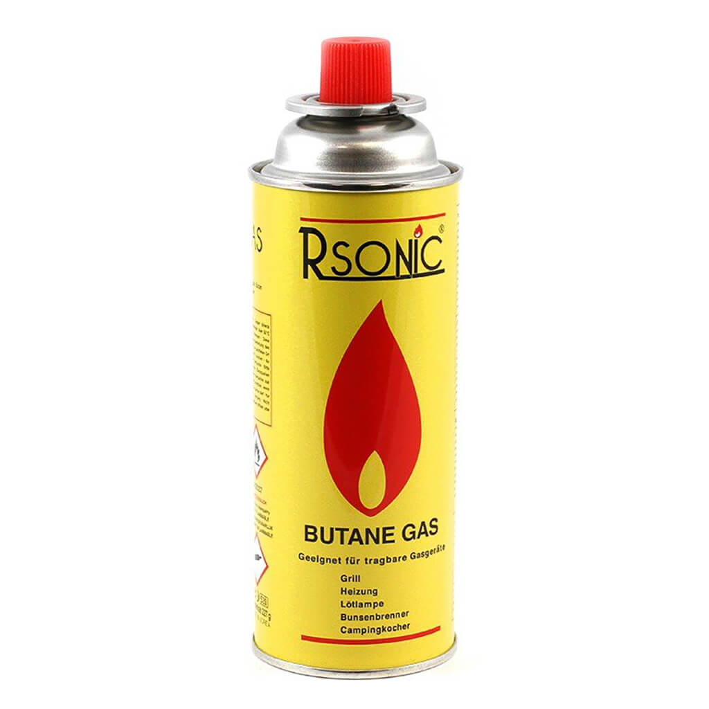 Butane gas canister for camping stoves and cookers