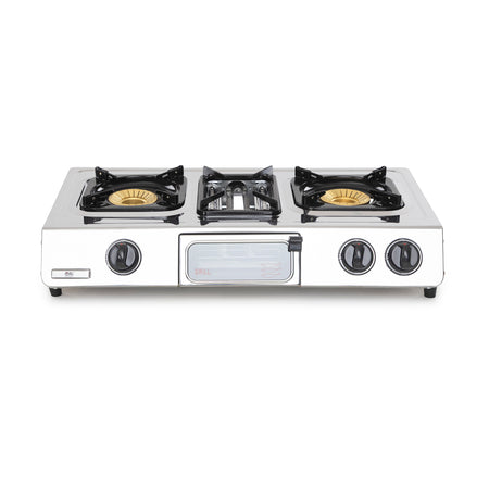Outdoor Camping Three-burner gas stove on a white background