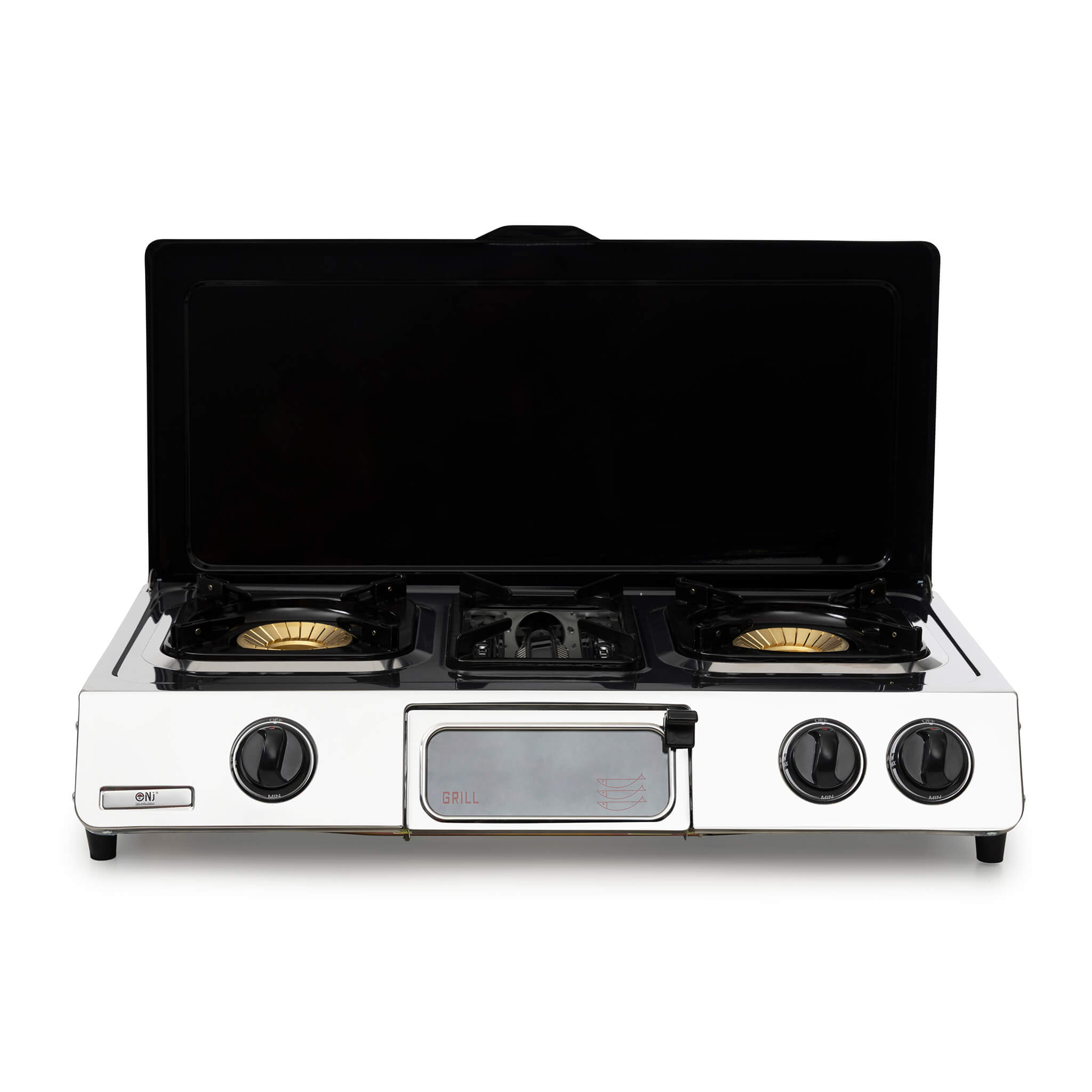 3 burner gas hob cover open front 