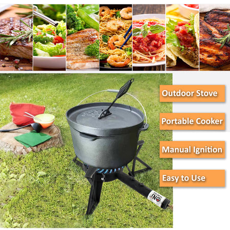 NJ GB-10 Cast Iron Burner Gas Stove Large Boiling Ring Cooker Outdoor Catering