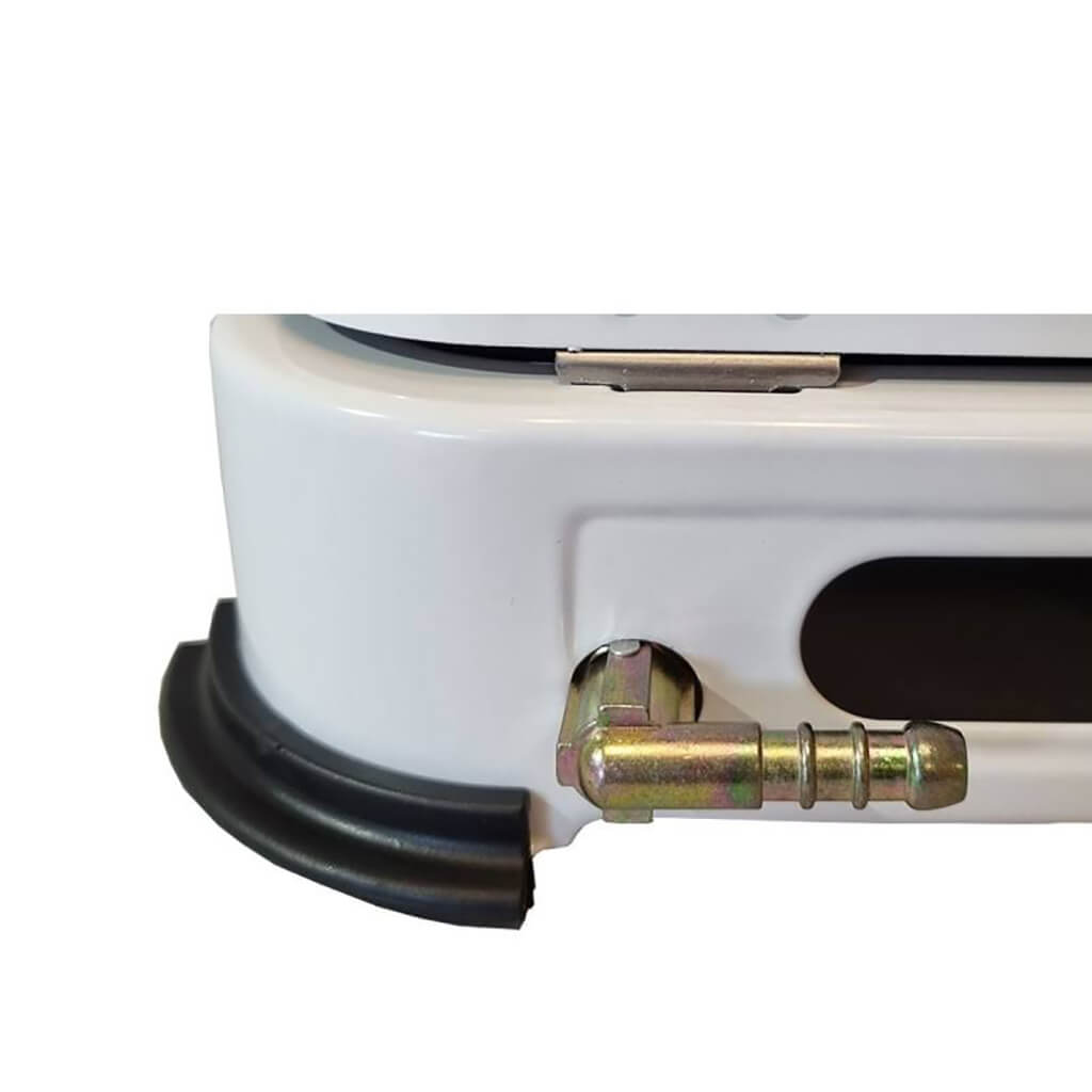 Close-up of a gas outlet for camping gas stove