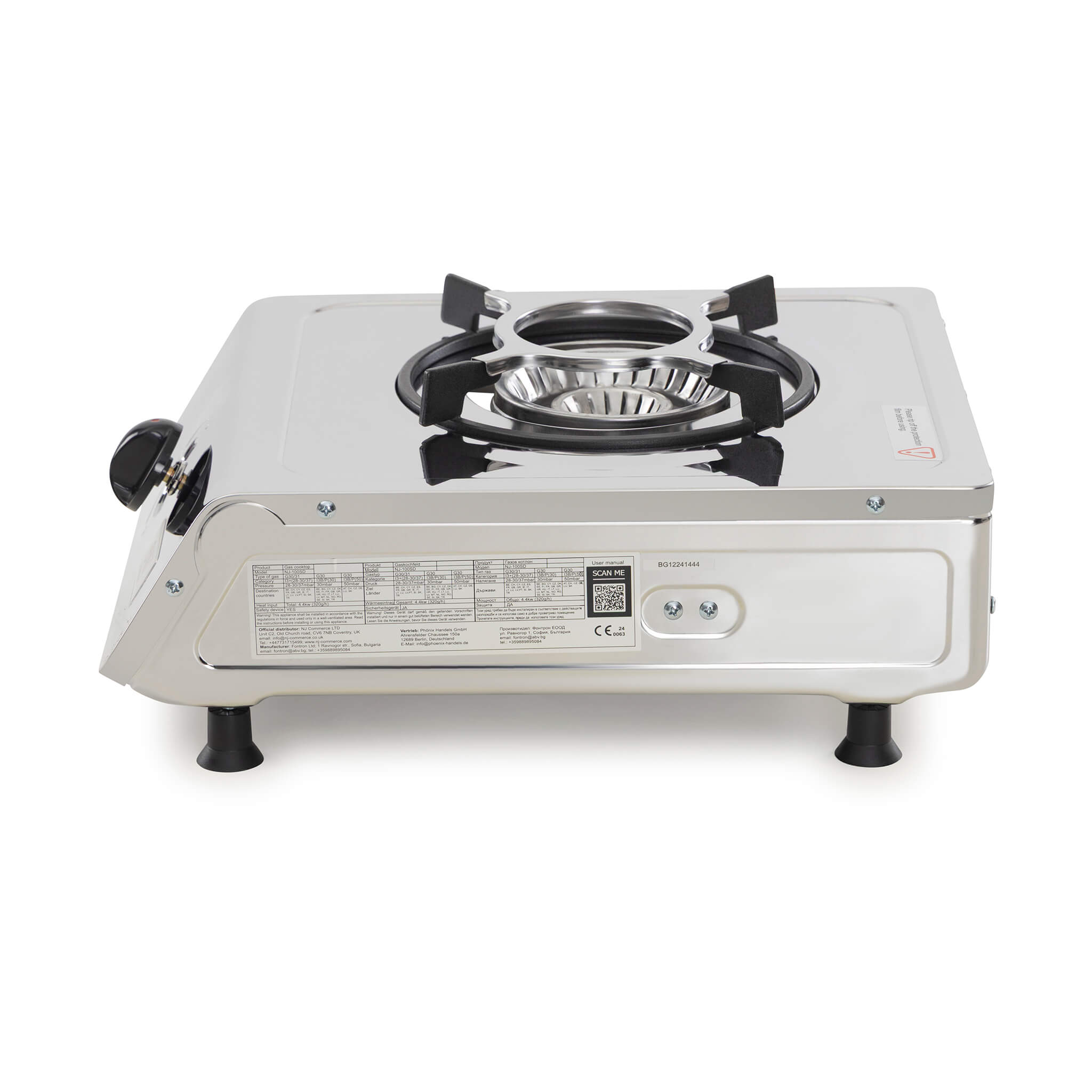 Portable gas stove 1-Burner stainless steel