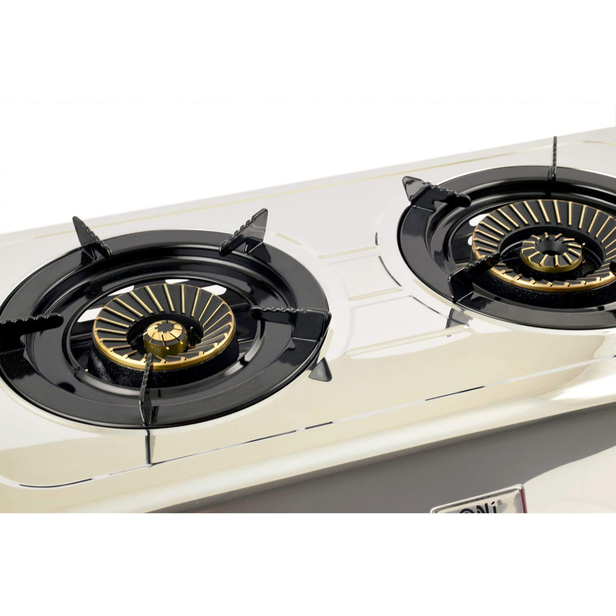 Gas stove with two powerful burners