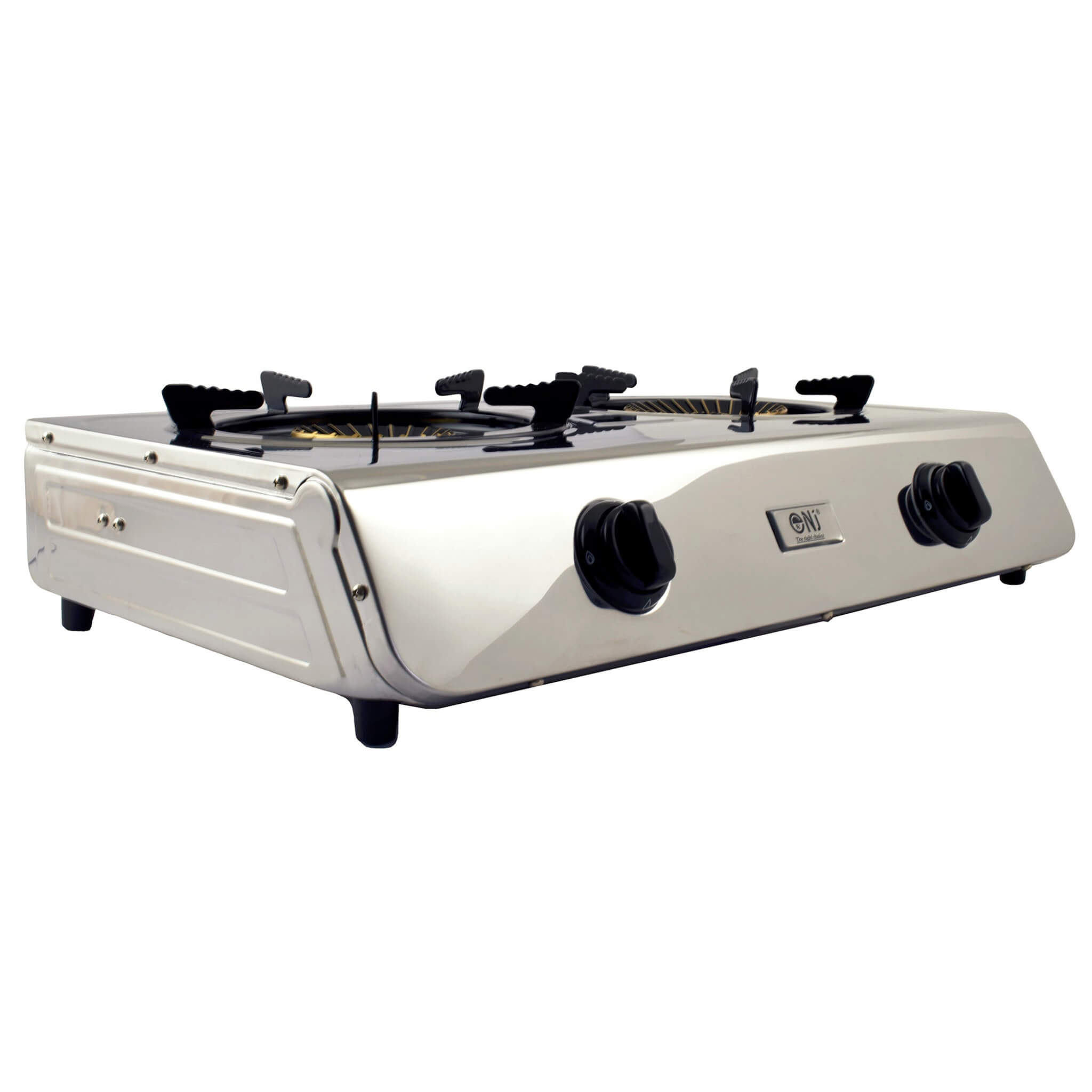 Spacious 60 cm stainless steel cooktop with powerful burners for outdoor cooking