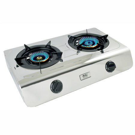 NJ-60 Portable Camping 2 burner Gas Stove Stainless Steel 60 cm Cooktop for Outdoor