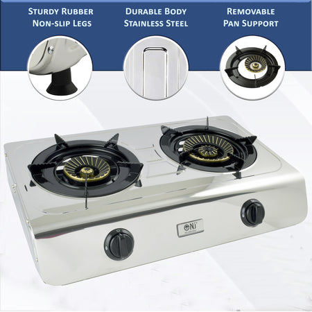 NJ-60SD Portable Double Gas Stove 60 cm
