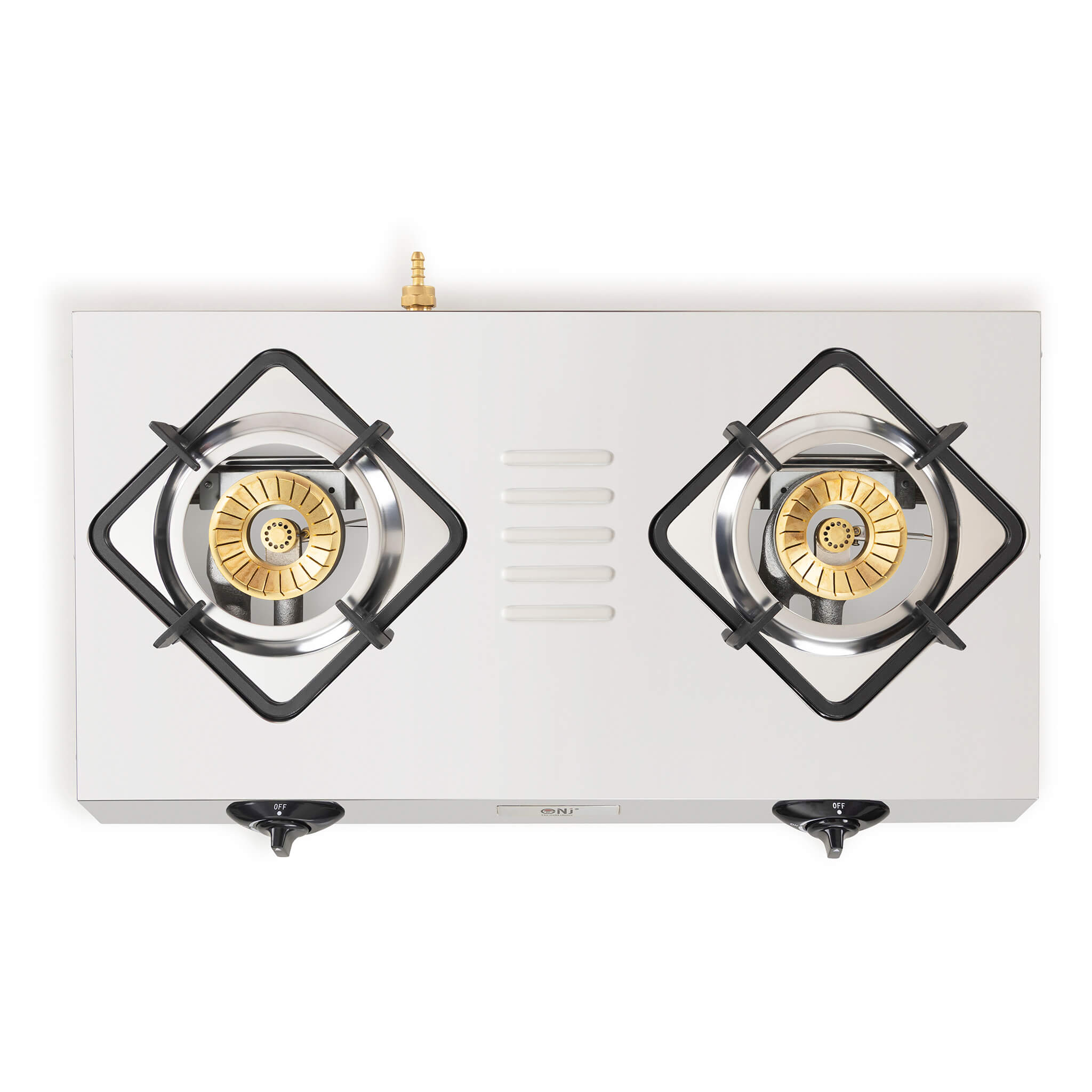 Ultra thin double gas stove with stainless steel surface and 2 burners
