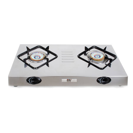 NJ NT-2 Stainless Steel 2 Burner Gas Stove Natural Gas 8.4kW