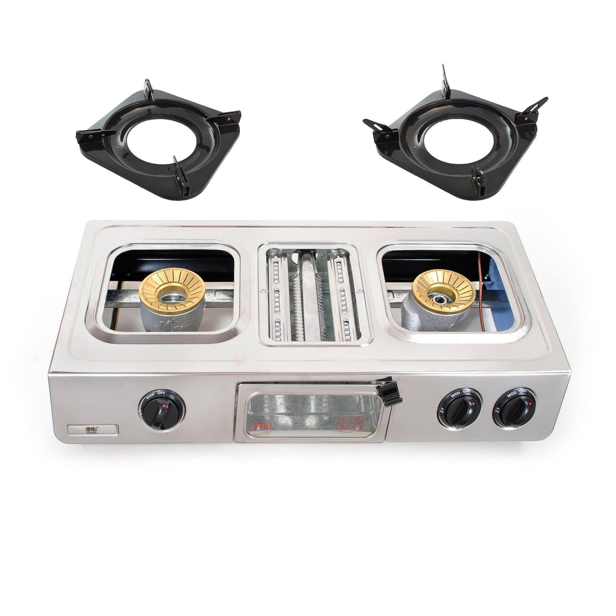 NJ G-87 Gas Stove 3 Burners with Removable Enameled Pan Support