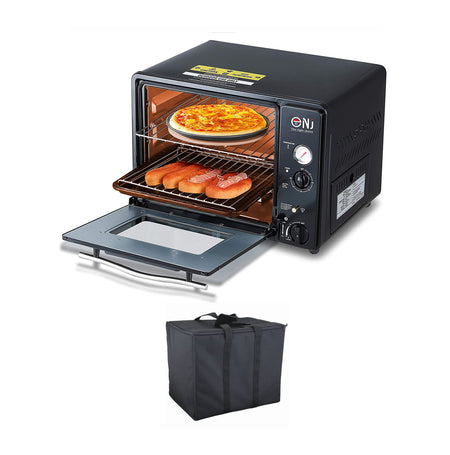 NJ GF-300 Portable Mini Gas Oven 30L Grill Camping Outdoor with Carry Case Butane 1.3kW Timer Piezo