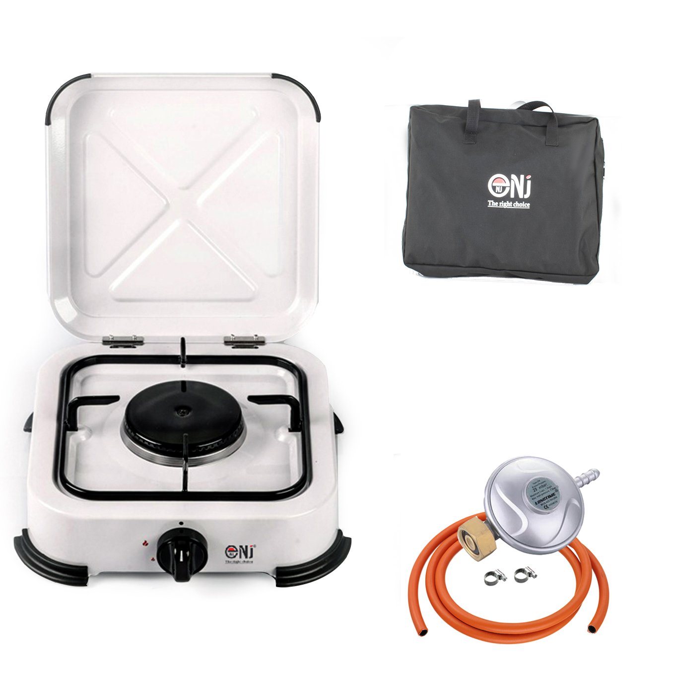 NJ-01 Portable 1 Burner Gas Stove with carry bag and butane regulator set