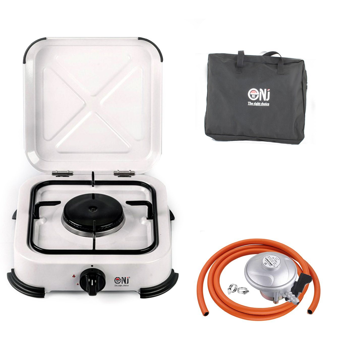NJ-01 Portable 1 Burner Gas Stove with carry bag and butane regulator set