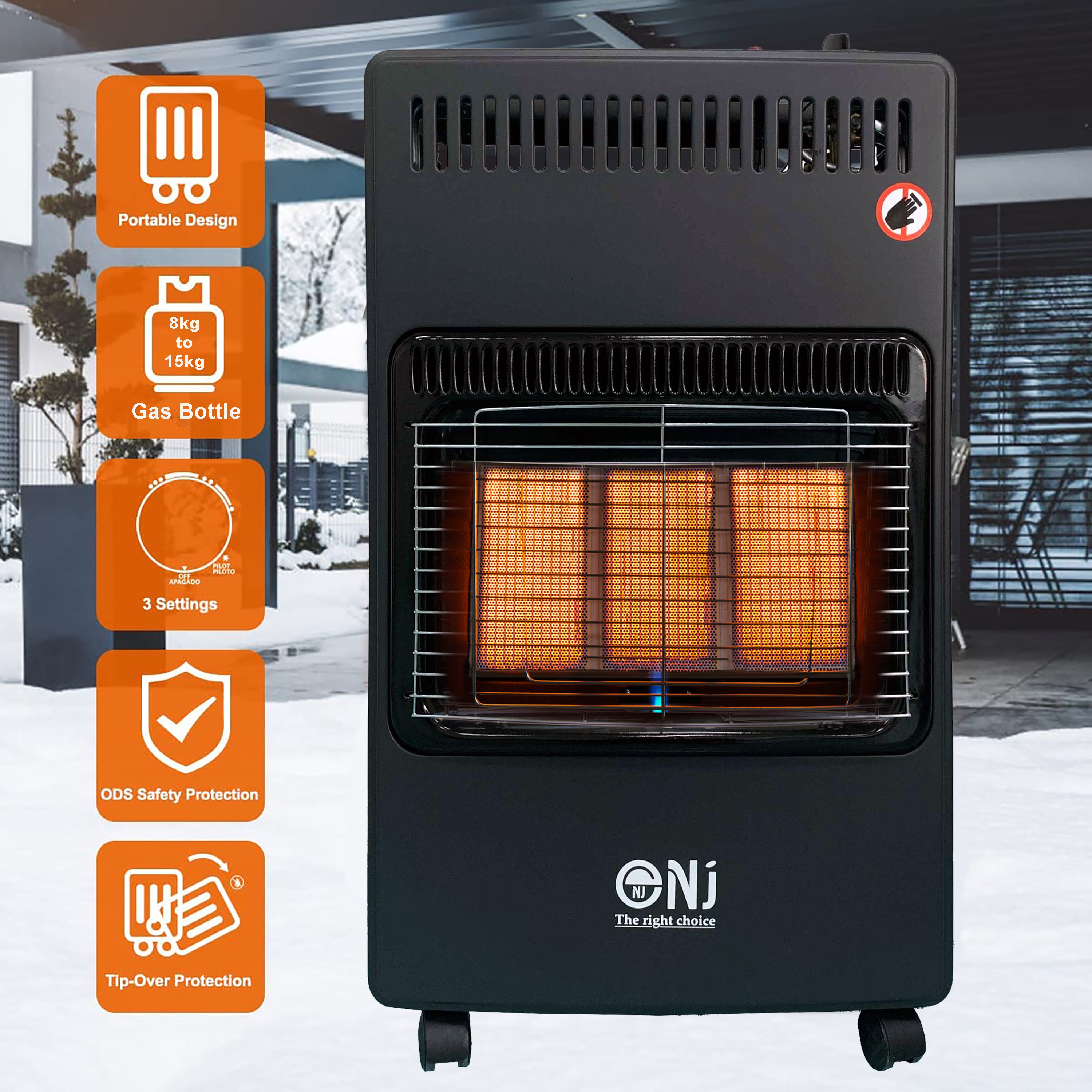 New Portable Indoor Heater 4.2kw - Home Butane Calor Gas Heating with  Regulator