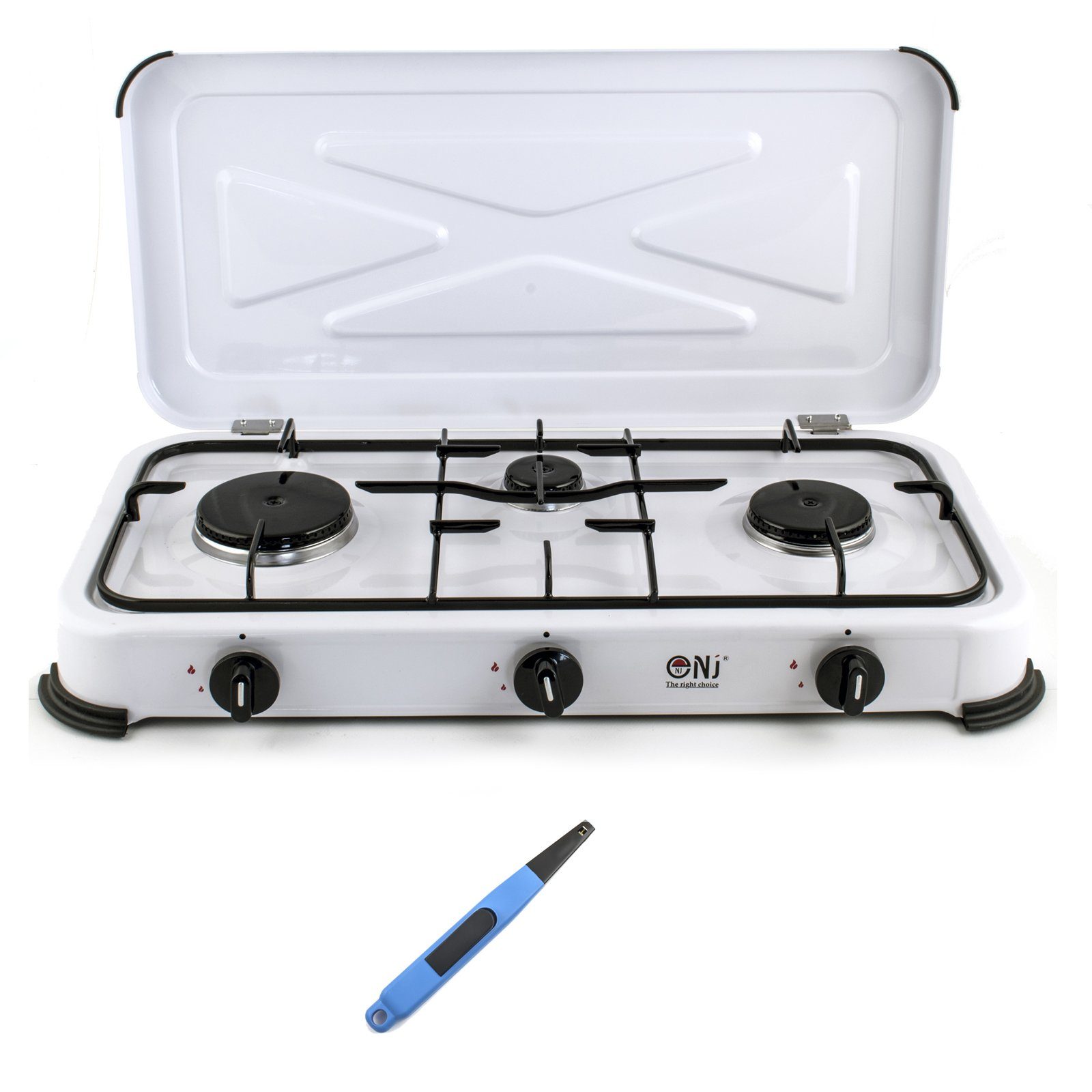 NJ-03 Outdoor Camping Gas Stove 3 Burners with Piezo Lighter